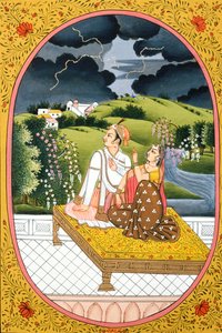 Jahreskalenderbild & Malerei für einen hinduistischen Monat Shravan, Indien