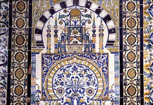 Tunesien in Kairouan: Dekoration der Moschee von School Islamic