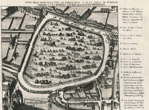 Alter Grundriss von Prato della Valle, größter Platz in Padua, Italien