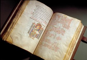 Evangelium. Codex aus dem Kloster Farfa. (Ms. E 16 folii 149v. 150r.) Rom, Biblioteca Vallicelliana von School Italian