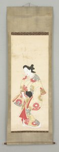 Weibliche Figur im Blumenkleid von Japanese School