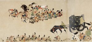 Illustrierte Erzählung des Heiji-Aufstands (1159-1160) (Kaiserlicher Besuch in Rokuhara) - Vierter Roll von School Japanese