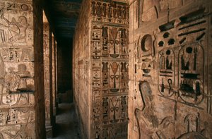 Ägypten, Medinet Habu, Luxor, Luxor-Gouvernement, Totentempel von Ramses III. (Detail)