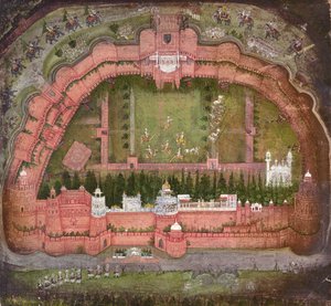 Das Rote Fort, Agra, Johnson Album VII Nr.1 nummeriert 11, ca. 1750