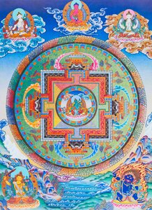Grünes Tara-Mandala, das den mütterlichen Beschützer vor allen Gefahren im Ozean der Existenz darstellt