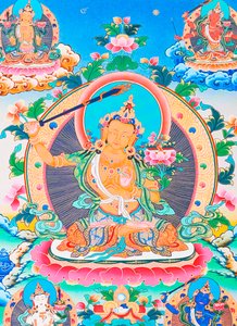 Manjushree, der legendäre Schöpfer des Kathmandu-Tals (Darstellung)
