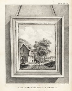 Schlüsselschrank versteckt in einem Bilderrahmen mit Landschaft von School Netherlandish