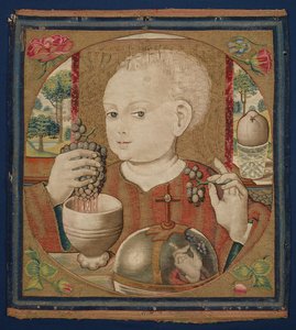 Das Jesuskind presst den Wein der Eucharistie, um 1500 von School Netherlandish