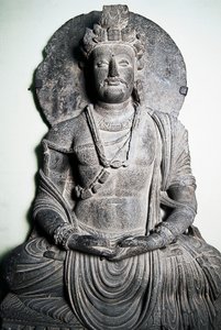 Steinskulptur, die Buddha darstellt, Gandhara-Kunst, Peshawar, Pakistan von School Pakistani