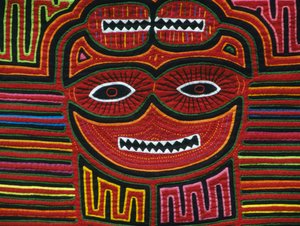Handgenähte bunte Baumwolle, San Blas Archipel, Republik Panama, Detail