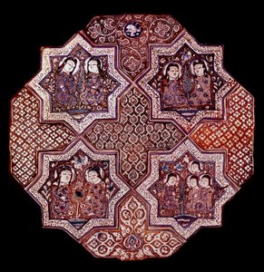 Persische Kunst: Fragment eines Wandfliesenpaneels aus Damghan. Washington. Kunstmuseum