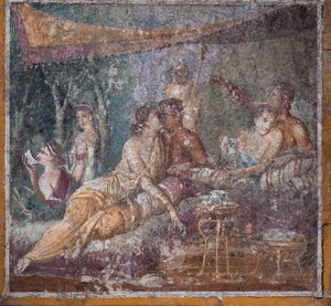 Bankettszene, Pompeji von School Roman