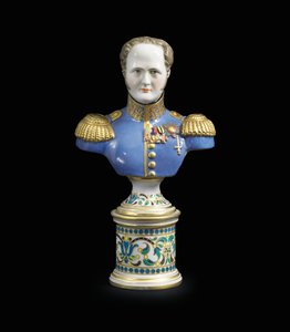 Eine Porzellanbüste von Kaiser Alexander I., ca. 1825-1850