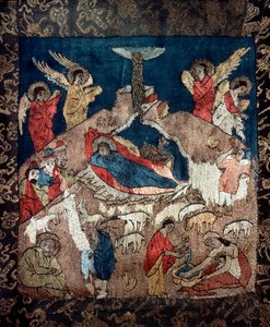Die Geburt Christi (Detail) von School Russian
