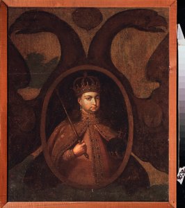 Porträt der Regentin Sophia Alexeievna Romanova (1657-1704) von School Russian