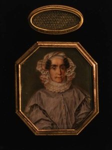 Porträt von Praskovya Mikhailovna Tolstaya (1777-1844), mit einer Haarlocke, ca. 1844