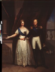 Porträts von Kaiser Alexander I. mit seiner Frau Elisabeth Alexejewna