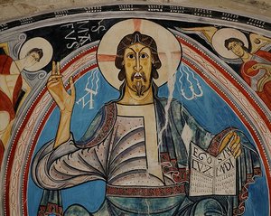 Christus in Majestät flankiert von Seraphim und Symbolen der Evangelisten, Kopie des Originals aus dem 12. Jahrhundert