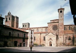 Blick auf die Kathedrale vom Plaza Mayor, erbaut 1150-14. Jahrhundert