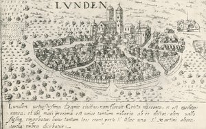 Die Stadt Lund, Schweden (Radierung) von School Swedish