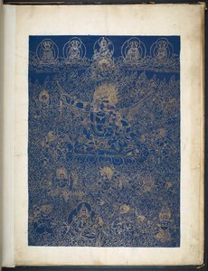 Eine von 12 Zeichnungen, die tibetische Gottheiten darstellen, von einem tibetischen Künstler, wahrscheinlich in Lhasa, um 1800 von School Tibetan