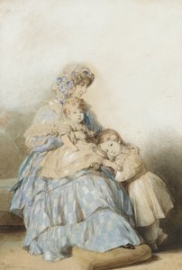 Königin Maria Amalia von Frankreich mit den Kindern von Prinz Louis, Herzog von Nemours, 1845 von School of Franz Xaver Winterhalter
