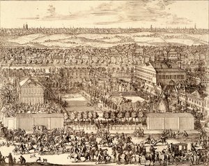 Deutsches Viertel Nemetskaya sloboda in Moskau, rechter Teil, 1705 von Schoonebeek