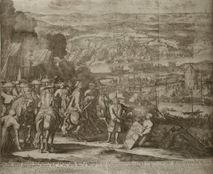 Belagerung der türkischen Festung Asow durch russische Truppen im Jahr 1696, um 1700 von Schoonebeek