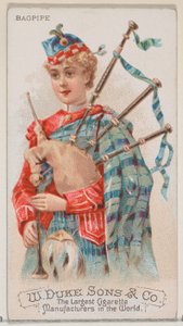 Dudelsack, aus der Serie Musikinstrumente N82 für Duke-Zigaretten, 1888 von Schumacher and Ettlinger