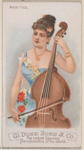 Bassgeige, aus der Serie Musikinstrumente N82 für Duke-Zigaretten, 1888 von Schumacher and Ettlinger