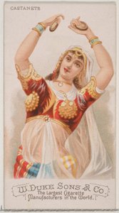 Kastagnetten, aus der Serie Musikinstrumente N82 für Duke-Zigaretten, 1888 von Schumacher and Ettlinger