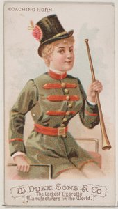 Posthorn, aus der Serie Musikinstrumente N82 für Duke-Zigaretten, 1888 von Schumacher and Ettlinger