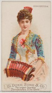 Konzertina, aus der Serie Musikinstrumente N82 für Duke-Zigarettenmarke, 1888 von Schumacher and Ettlinger