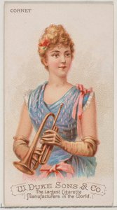 Kornett, aus der Serie Musikinstrumente N82 für Duke-Zigaretten von Schumacher and Ettlinger