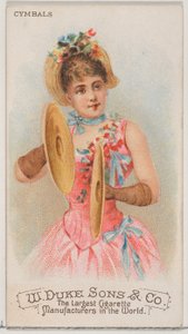 Becken, aus der Serie Musikinstrumente N82 für Duke-Zigarettenmarke, 1888 von Schumacher and Ettlinger