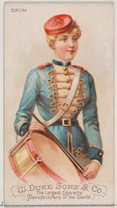 Trommel, aus der Serie Musikinstrumente N82 für Duke-Zigaretten, 1888