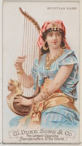 Ägyptische Harfe, aus der Serie Musikinstrumente N82 für Duke-Zigaretten, 1888 von Schumacher and Ettlinger