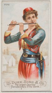 Querflöte, aus der Serie Musikinstrumente N82 für Duke-Zigarettenmarke, 1888 von Schumacher and Ettlinger