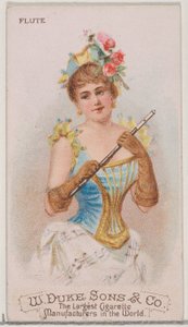 Flöte, aus der Serie Musikinstrumente N82 für Duke-Zigaretten, 1888 von Schumacher and Ettlinger
