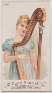 Harfe, aus der Serie Musikinstrumente N82 für Duke-Zigaretten, 1888