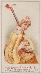 Laute, aus der Serie Musikinstrumente N82 für Duke-Zigaretten, 1888 von Schumacher and Ettlinger
