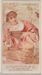 Panflöte, aus der Serie Musikinstrumente N82 für Duke-Zigaretten, 1888 von Schumacher and Ettlinger