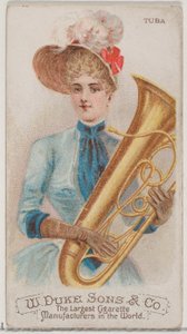 Tuba, aus der Serie Musikinstrumente N82 für Duke-Zigaretten, 1888 von Schumacher and Ettlinger