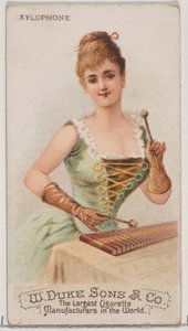 Xylophon, aus der Serie Musikinstrumente N82 für Duke-Zigaretten, 1888 von Schumacher and Ettlinger