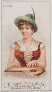 Zither, aus der Serie Musikinstrumente N82 für Duke-Zigaretten, 1888 von Schumacher and Ettlinger