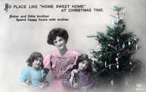 Kein Ort wie Zuhause zu Weihnachten, Grußkarte, ca. 1900-1919 von Schwerdffeger and Co