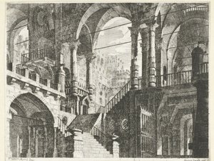 Gebäude mit Rundbögen und Säulen von Scipione Daretti