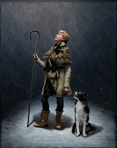 Schäfer mit einem Border Collie von Scott McKowen