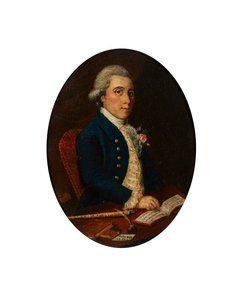 Alex Rose von Nairn, mit seiner Flöte und Musikbuch