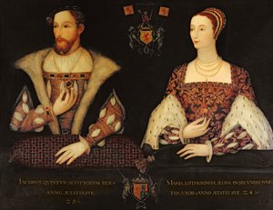 Kopie des Original-Doppelporträts von Marie de Guise (1515-60) und König James V. (1512-42), in Auftrag gegeben von Lord Bute, 1895